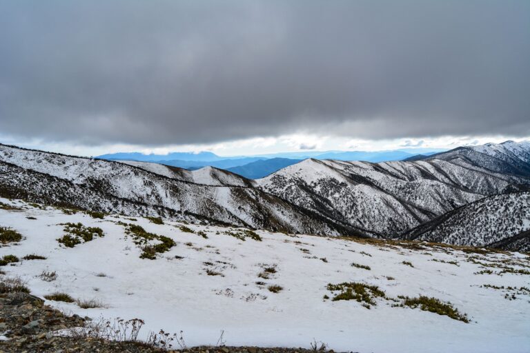 Snow-covered ridges at Mount Hotham in the Victorian Alps