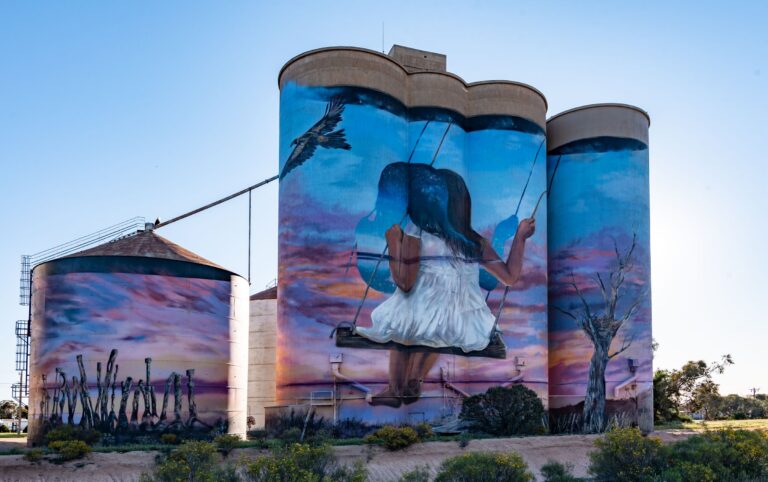 Painted silo art in the regional town of Sea Lake, Victoria